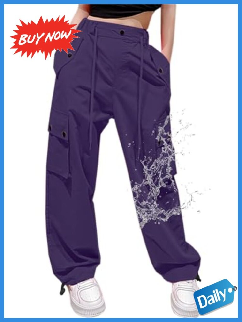 Cromoncent Parachute Cargo Pants Y2K Baggy Ripstop Nylon Tapered